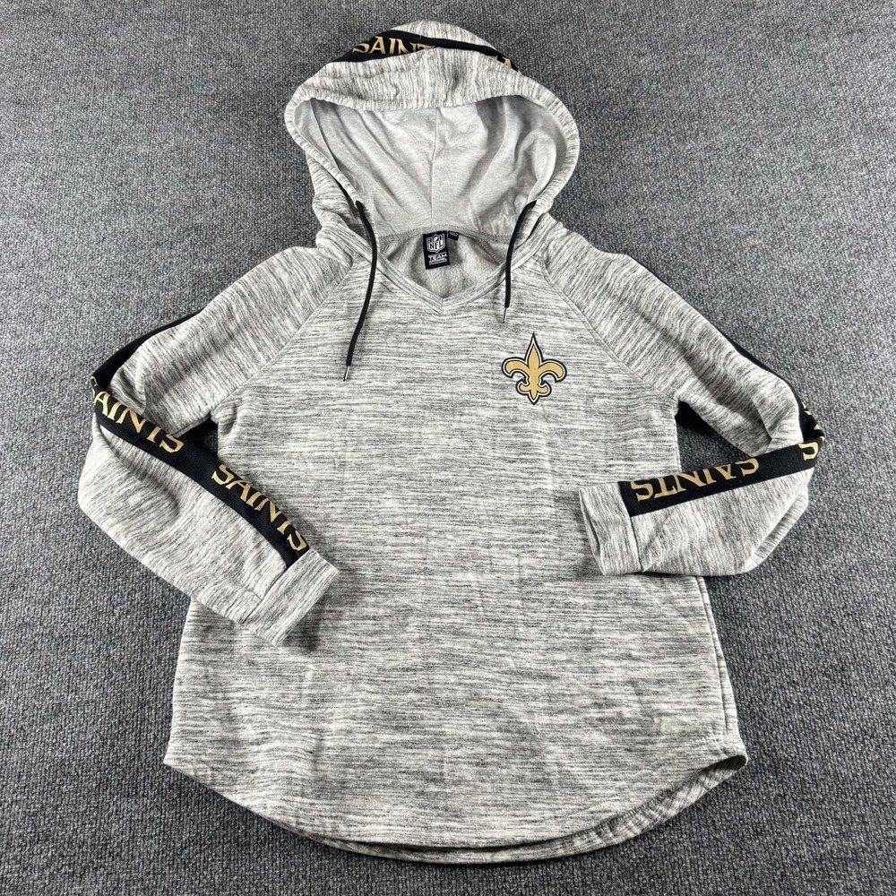 New Orleans Saints Hoodie Womens M Gray NFL Team Apparel Football Pullover